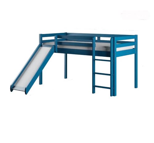 Cama Infantil House Muebles Azul Con Resbaladilla