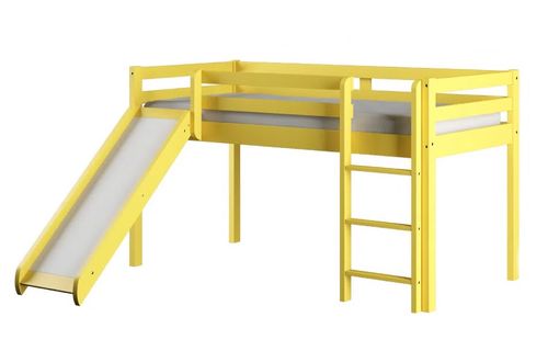 Cama Infantil House Muebles Amarillo Con Resbaladilla