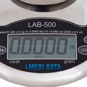Báscula gramera de precisión Torrey plato acero inoxidable 500g lab500/