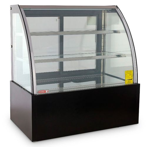 Vitrina Refrigerada Torrey Full Glass Vidrio Curvo Negro VFG-150C