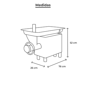 Molino de carne Torrey 13.5kg 2 hp acero inoxidable m22rw-2