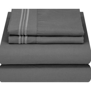 Sábanas de microfibra B.kind & Beyond gris oscuro queen size
