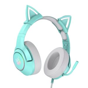 Audífonos gamer alámbricos Gadgets & Fun con orejas de gato rgb