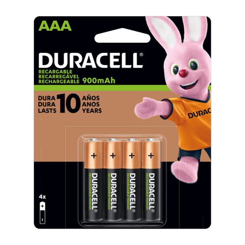 Pilas Recargables AAA Duracell C/4 900mah