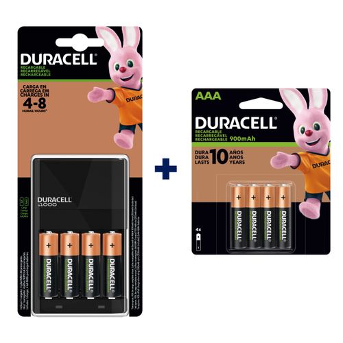 Kit Cargador Duracell Con 4 Pilas AA + 4 Pilas AAA