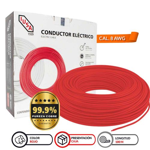 Cable Thw-Ls/Thhw-Ls IUSA 8 Awg Rojo 399352