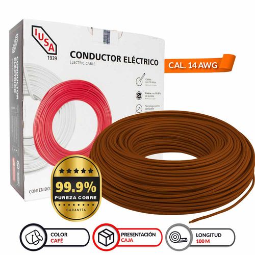 Rollo De Cable IUSA Flexible Pot Café 14 Awg 301712