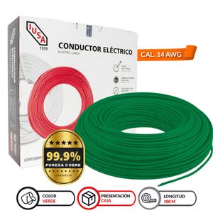 Alambre thw-ls/thhw-ls IUSA 14 awg verde 300881