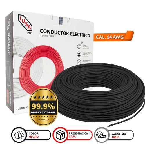 Alambre Thw-Ls/Thhw-Ls IUSA 14 Awg Negro 300878