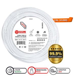 Cable thhw-ls IUSA 14 awg blanco 50 m 267291