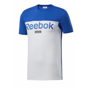 Playera para caballero Rebook training essentials linear azul fs1642
