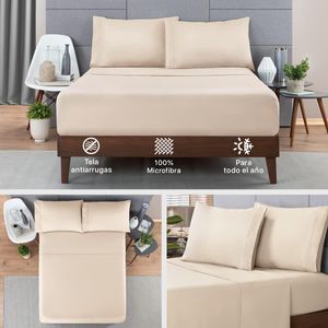 Sábanas de microfibra B.Kind & Beyond beige individual