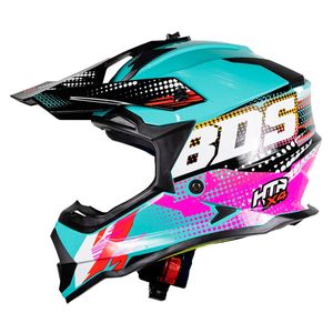 Casco cross BDS xl verde htr x4