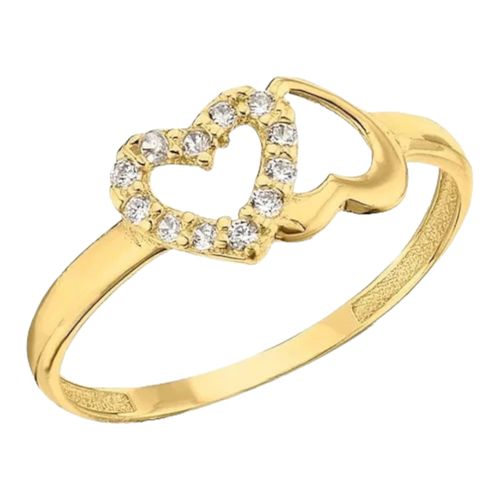 Anillo Corazones Oro Joyeria M De Leon 10k