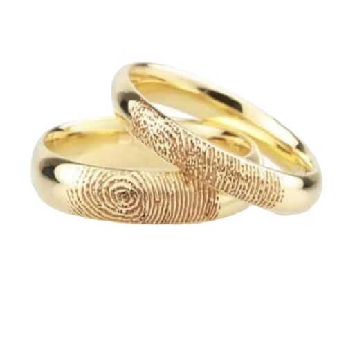 Argollas Huella Dactilar Joyería M De León  Oro 14k