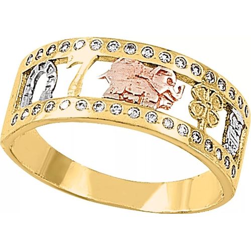 Anillo De La Suerte Joyeria M De Leon Oro 10 K