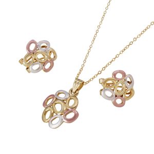 Set de collar y aretes Unlimited by ob chapa de oro 18k jst5447