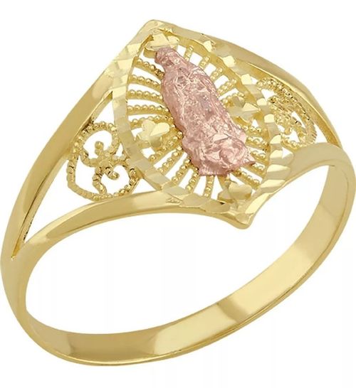 Anillo Virgen Rosa Joyería M De León Oro 10k