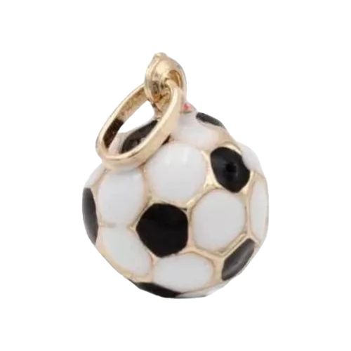 Dije Balón Fútbol Blanco Negro Joyería M De León Oro 14k