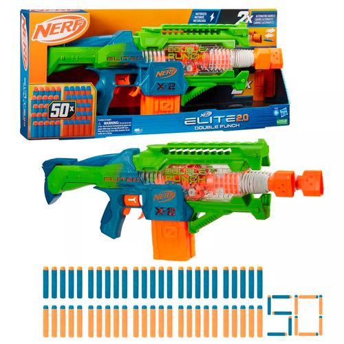 Lanzador De Dardos Nerf Elite 2.0 Double Punch Multicolor F6363