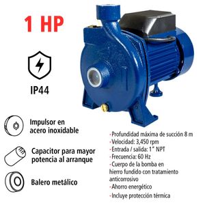 Bomba centrífuga residencial IUSA primo 1 hp 95l/min 619698