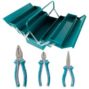 Combo caja de herramientas + juego de 3 pinzas dieléctricas Total 268801
