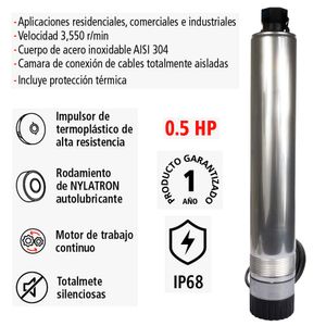 Bomba hidráulica IUSA tipo bala dominator 0.5 hp 619995