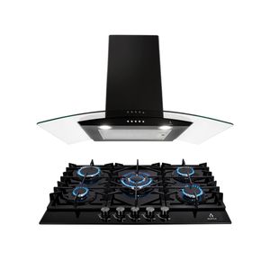 combo Empotrable SUPRa Parrilla para gas 5 q, campana extractora de isla fernot