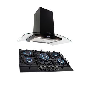 combo Empotrable SUPRa Parrilla para gas 5 q, campana extractora de isla barsino