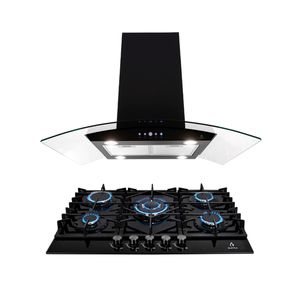 combo Empotrable SUPRa Parrilla para gas 5 q, campana extractora de isla barsino