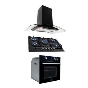 combo Empotrable SUPRa Parrilla a gas de 5 q, campana extractora de isla y Horno a gas barelli