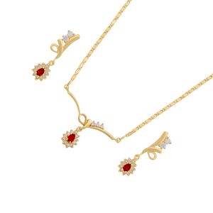Set de collar y aretes Unlimited by ob chapa de oro 18 k jtqs0037