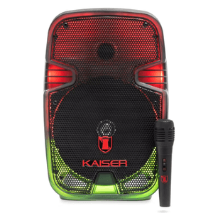 Bafle recargable Ksr 8" luz multicolor 6,200w pmpo/10w rms radio fm ksw-1008-2