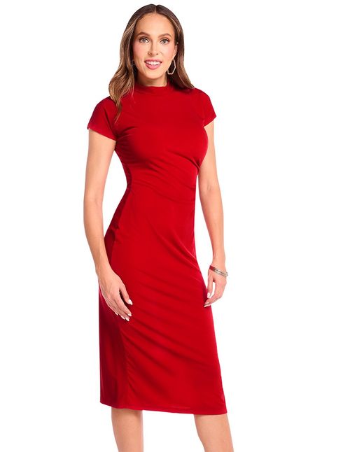 Vestido Devendi Rojo Stretch 315-56