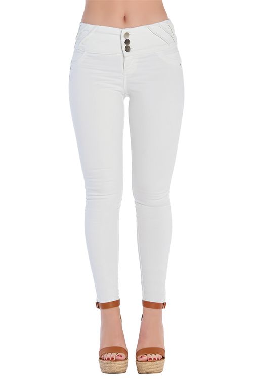 Jeans Devendi Corte Colombiano Blanco 112-85