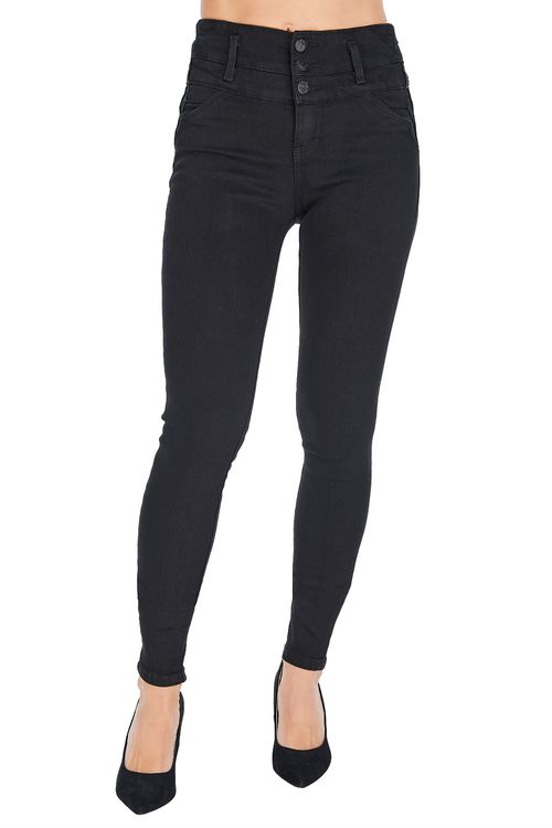 Jeans Devendi Push Up Skinny Negro 112-81