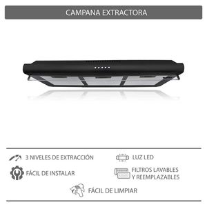 Campana de extracción Supra negra cb-80-black