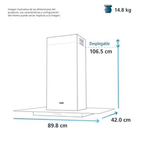 Campana de extracción Mabe inoxidable cmid90ssx