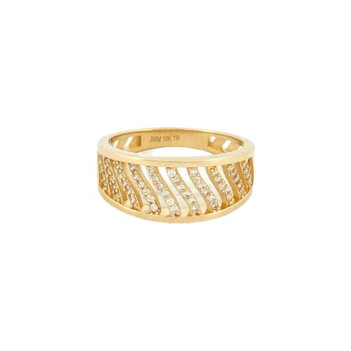 Anillo diseño Italiano Zirconias Oro 10 k