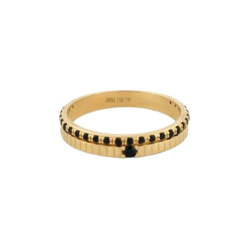 Anillo Italiano Zirconias Negras Oro 10 k