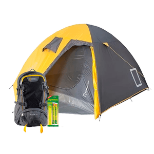 Kit con casa de campaña para 2 personas  y mochila senderismo de 35 lts mod. mlg-p2
