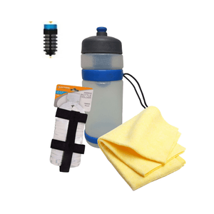 Botella de agua con filtro de carbono, correa de transporte y toalla deportiva mod. Hydrous