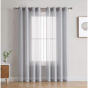 Cortinas traslúcidas B.Kind & Beyond gris 2 paneles
