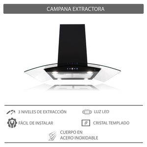 combo saccareiio Supra Parrilla a gas Empotrable y campana de isla 76cm