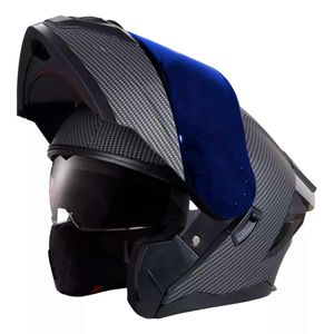 Casco abatible con luces led Edge negro m eg-90