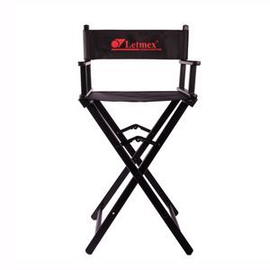 Silla de maquillaje Letmex tipo director plegable negro ksc02